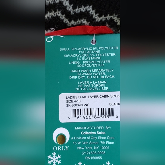 Ladies Dual Layer Cabin Socks (Christmas Socks) Slip Resistant Rubber Grips on B - Picture 4 of 4